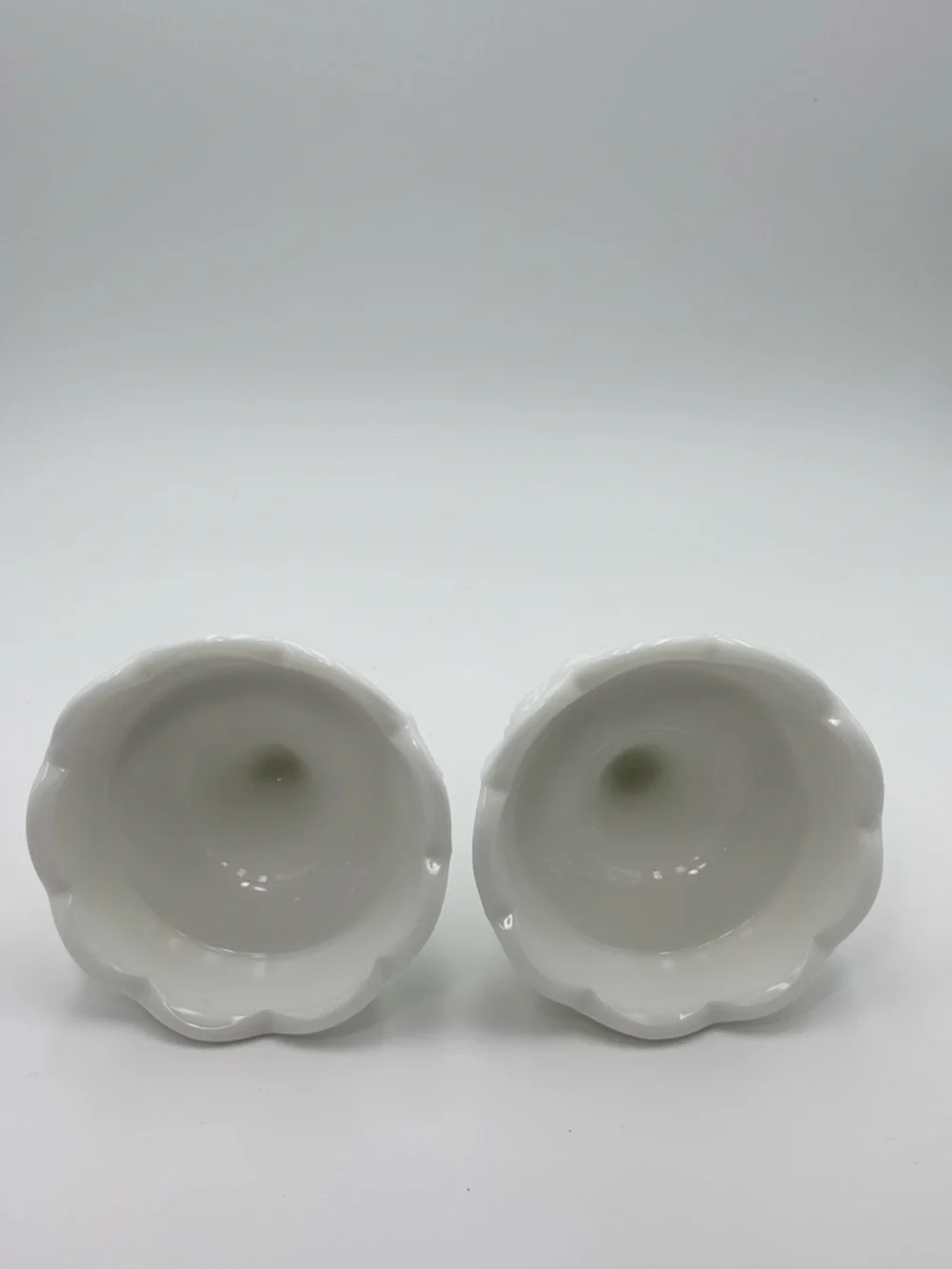 White‎ Decorative Milk Glass Candlestick Pair